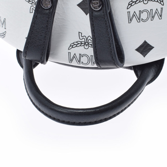 MCM Backpack Studded White Calfskin Daypack by - Picture 3 of 12